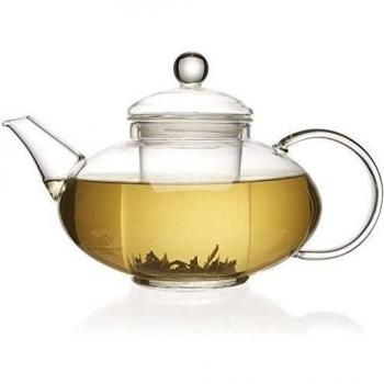 The Tea Makers of London Tetera de cristal de 1400 ml con infusor de cristal, con tapa