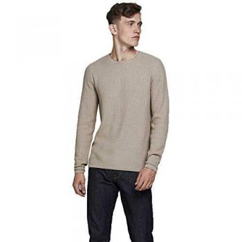 Jack & Jones Jprblucarlos-Knit-Cuello Redondo Noos Suéter, Avena, S para Hombre
