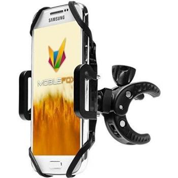 Mobile Fox bicicleta handyhalterung lenkradhalterung bandas de goma 360 ° Samsung Galaxy S4 Mini GT-I9195/GT-I9190 Negro