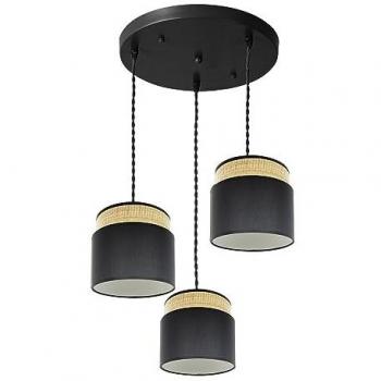 Plafón Moderno Kandy 3xe27 Natural/Negro 39x39 cm