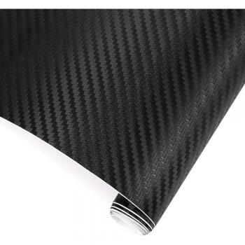TRIXES 3D Vinilo de Fibra de Carbono Envoltura Adhesiva para Coche - 1500 X 300 mm - Negro - para Interior/Exterior - Efecto Texturizado 3D para Automóvil