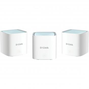 D-Link Eagle Pro AI AX1500 WiFi 6 Mesh System M15-3 Pack de 3, Doble Banda (2.4GHz/5GHz), Wi-Fi 6 (802.11ax), Blanco, Antena