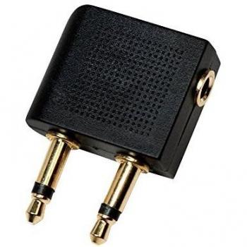 Adaptador de Audio para Auriculares de Avión 2x3,5mm a 1x3,5mm - LogiLink CA1089