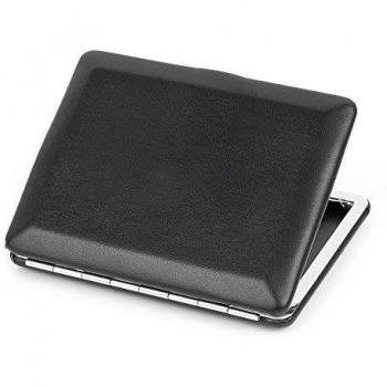 Ultrafina, piel de color negro Metal Caja de Cigarrillos, Diseño