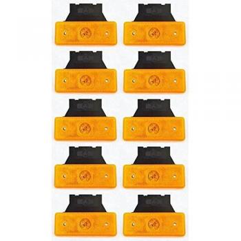 10 luces de posición de color naranja ámbar, 24 V con 4 LED para camiones, remolques o caravanas