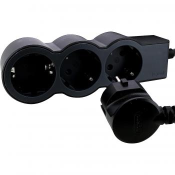 Regleta de Enchufes Legrand 694568 con Cable de 5 Metros, Color Negro y Gris Oscuro