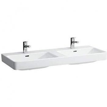 Lavabo Doble PRO S 120x46cm Blanco sin Orificio para Grifería con Rebosadero