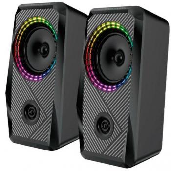 Altavoz Gaming 2.0 con Luz LED RGB, 5W*2, Conexión USB y Jack 3.5mm, Cable de 1.5M
