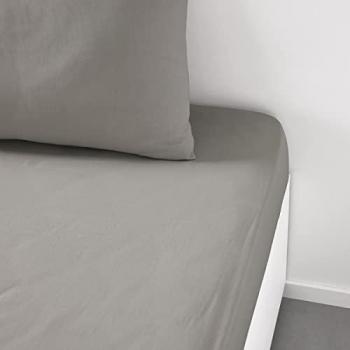Sábana Bajera Ajustable TODAY Essential 140 x 190 cm, 100% Algodón, Color Gris Claro