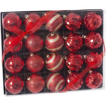 Bolas de Navidad Rojo Plástico 6 x 6 x 6 cm (20 Unidades)
