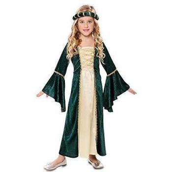 Disfraz de Dama Medieval Verde para niña
