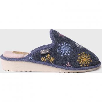 Toni Pons Women's Closed Embroidered Fabric Slippers - Blue, Size 8 US Comfort Slide Sandals