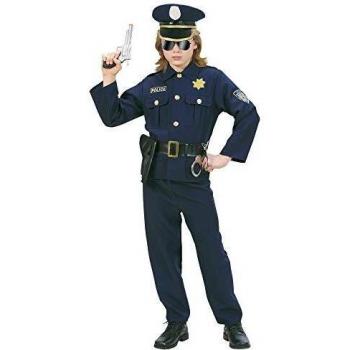 Disfraz de Policía Infantil Completo (Casaca, Pantalón, Cinturón con Funda y Sombrero) 158cm - Widmann