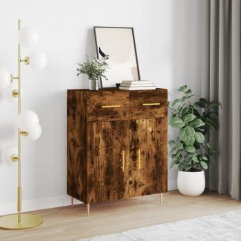Aparador de madera de ingeniería 69,5x34x90 cm Mueble de Almacenaje de Salón en roble ahumado marrón
