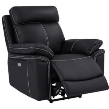 Sillón Relax Eléctrico de Piel ISIRIS - Negro - Diseño Contemporáneo