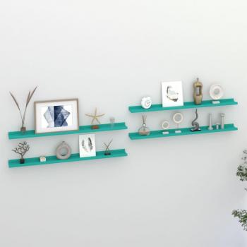 Estantes de pared 4 piezas azul 100x9x3 cm