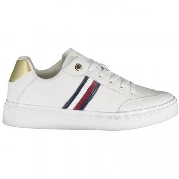 Tommy Hilfiger Women's White Lace-Up Sneakers with Contrast Details - Size 7 US