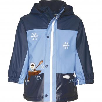 Playshoes - Chubasquero con capucha para niño, Azul, 4 años