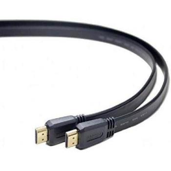 1m Black HDMI Male-Male Flat Cable, High Speed Ethernet, 3D Support