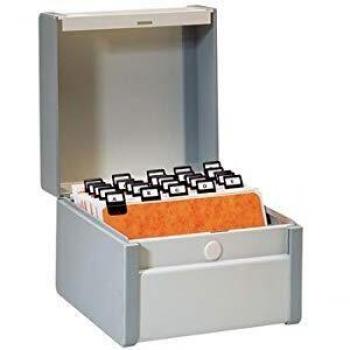Caja de índices Rexel A6 Horizontal, 105 x 150 mm, Metal Gris