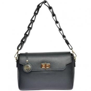 Bolso de cuero negro Roberta M con asa superior tamaño único