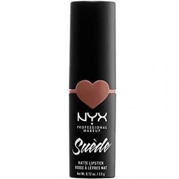 NYX Professional Makeup NYX Professional Makeup Barra de Labios Mate de Larga duración y Cobertura Total Suede Matte Lipstick Tono 2 Dainty Daze Color Nude, Mujer, Talla única