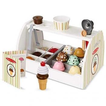 Melissa & Doug Mostrador de helado | Juguete de madera | Juego de imitación | Montessori | Juego creativo | 3+ Años | Regalo para niños y niñas