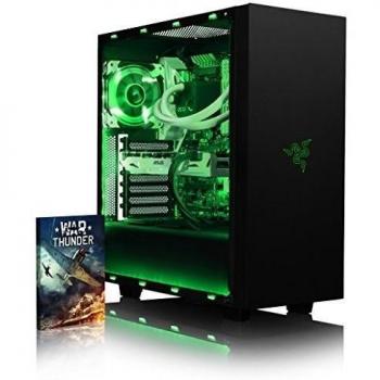 VIBOX Voxel GM550-293 - 3,6GHz Intel i5 Quad Core CPU, GPU GTX 1050, Avanzado, Ordenador de sobremesa Gaming con enfriador por agua paquete con juegos 2, con unidad central, Iluminaciàn interna verde