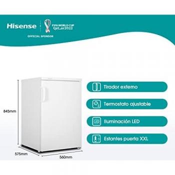 HISENSE RL170D4AWE - Frigorífico de una puerta reversible, con 138 L de Capacidad, despensa vertical en color Blanco