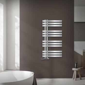 Radiador Toallero de Baño Luxebath 500 x 1000 mm Cromado Diseño Moderno Recto con Conexión Central y Juego de Conexión
