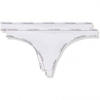 Calvin Klein Thong 2pk, Tanga para Mujer, Blanco