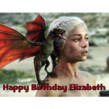 Game of Thrones Daenerys Edible Image Photo Cake Frosting Icing Topper Sheet Personalized Custom Customized Birthday Party - 1/4 Sheet - 79339 by Sweet Custom Cakes