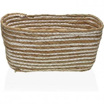 Versa Cesta natural-blanca rectangular
