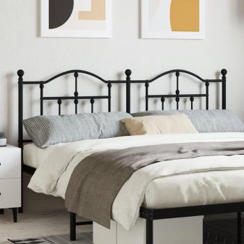 vidaXL Metal Headboard Black 180 cm