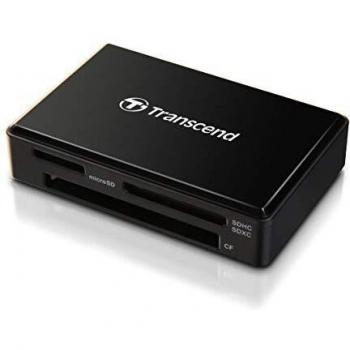 Transcned RDF8 - Lector de Tarjetas, conector USB tipo A, ranura SD, microSD, MS, y CF, Negro