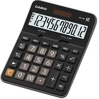 Calculadora de Sobremesa Casio DX-12B con 12 Dígitos, Color Negro