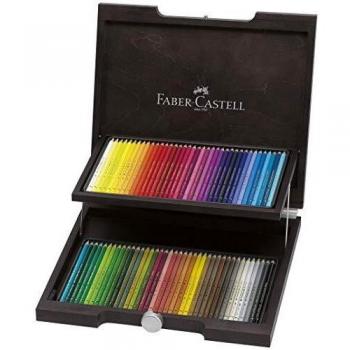 Faber-Castell 110072 - Estuche de madera con 72 ecolápices polychromos, multicolor