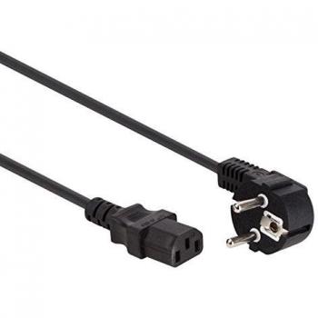 Cable de Alimentación Negro Perel - 2.5 M - Cee 7/7 90° + C13 - H05vv-f 3g1.0 Mm²