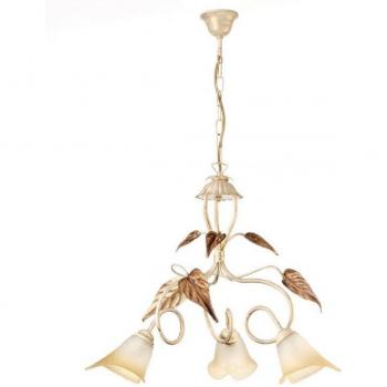 Lámpara de techo colgante VANDA 3 Luz Cristal, Metal Marfil