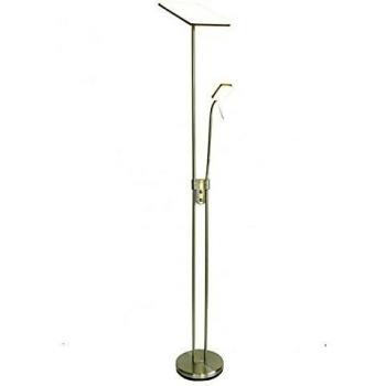 FABRILAMP Pie de salón Betelgeuse 5W+18W 4000K Cuero con Lector