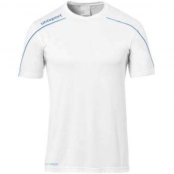 uhlsport Stream 22 Shirt Shortsleeved Camiseta De Entrenamiento, Hombre, Blanco/Azur, M