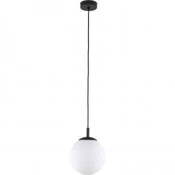 Lámpara colgante Esme, cristal opalino, 1 luz, diámetro 25 cm