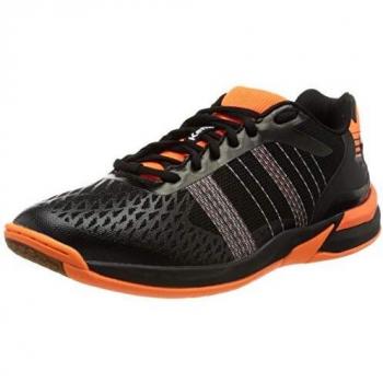 Kempa Attack Contender Zapatillas De Balonmano para Hombre, Hombre, Negro/Naranja Fluor, 9