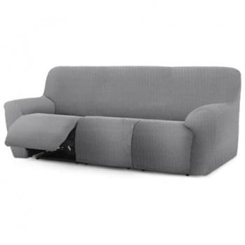 Funda sofá Relax 3 plazas x 3 bielástica Jaz gris 70 x 120 x 260 cm