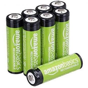 Amazon Basics - Pilas AA recargables, precargadas, paquete de 8