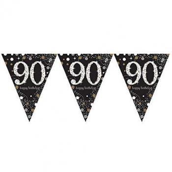 Amscan International – 9901724 4 m x 20 cm oro celebración de 90º plástico banderín banderines