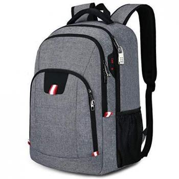 Mochila Portatil Hombre Impermeable Mochila para Ordenador Portátil 15.6 Pulgadas Mochila Ejecutivo con Ranura USB para Trabajo Empresarial Profesional Viajar Universidad Colegio - Gris