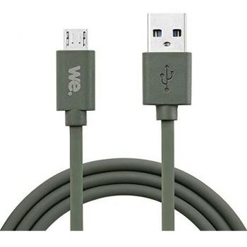 Cable USB a Micro USB de silicona - 2m - Verde Kaki, USB 2.0, carga y transferencia de datos hasta 480 Mbps