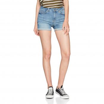 PIECES Pcfive Delly Shorts Lbld Wash, Pantalones Cortos para Mujer, Azul