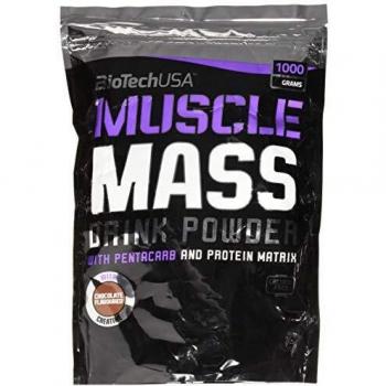 BioTechUSA Muscle Mass, Bebida en polvo de carbohidratos y proteínas, con péptidos de creatina y glutamina añadidos, 1 kg,Chocolate